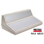 RETEX BOX RA-5 ABOX κουτί κατασκευών μεταλλικής πρόσοψης αλουμίνιου επικλινής κονσόλα σε δυο επίπεδα για ηλεκτρονικά βιομηχανικά ιατρικά